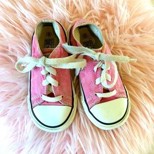 Converse Pink Sneakers Girls 8